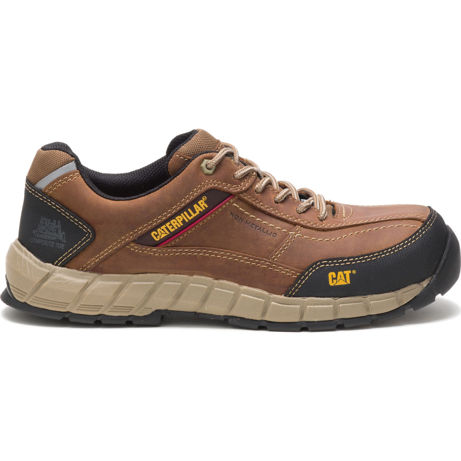 Caterpillar Men's Streamline Leather Composite Toe Work Shoes Brown CAT-21458